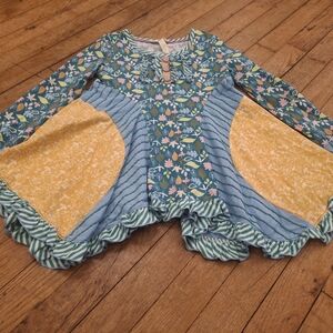 Matilda Jane Floral Long Sleeve Top - Blue, Yellow, Green